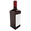 3d bottle with white blank label