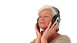 Senior woman listenning music