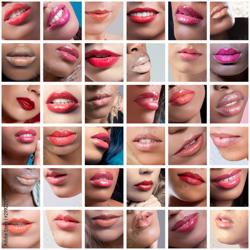 Photo: Collection of female lips images, set of different ethnicities Collection of female lips images, set of different ethnicities