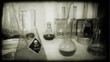 Retro style scientist conducts strange experiments