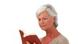 Elderly woman reading abook