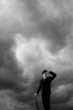 Businessman and Black cloud