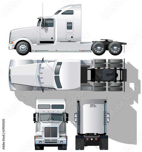 Vector: Vector hi-detailed semi-truck Vector hi-detailed semi-truck