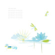 Water Lili and dragonfly, nature background, eps-10 Water Lili and dragonfly, nature background, eps-10