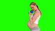 Pregnant lady with dumbbells