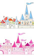 Seamless vector background with fantasy castle Seamless vector background with fantasy castle
