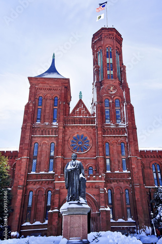 Photo: Smithson Statue After Snow Smithsonian Castle Washington DC Smithson Statue After Snow Smithsonian Castle Washington DC