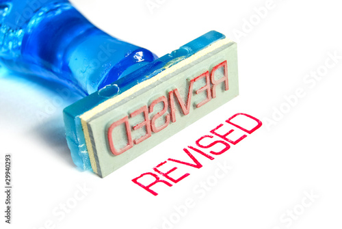 Photo: revised blue rubber stamp revised blue rubber stamp