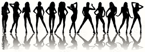 Illustration: 12 silhouettes of sexy women 12 silhouettes of sexy women