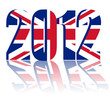 Year 2012 with Flag of England - a 3d image Year 2012 with Flag of England - a 3d image