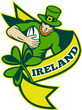 Irish leprechaun rugby player celtic  Ireland
