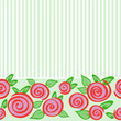 Green seamless horizontal pattern with roses and stripes Green seamless horizontal pattern with roses and stripes