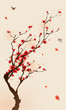 oriental style painting, plum blossom in spring