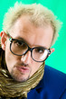 Photo: Man with blue jacket in studio shooting Man with blue jacket in studio shooting