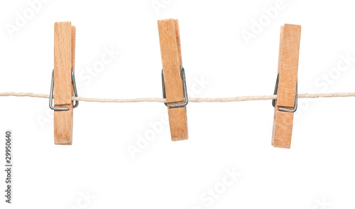 Foto: Clothespin on clothesline Clothespin on clothesline