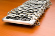 Computer security concept with keyboard and chain Computer security concept with keyboard and chain