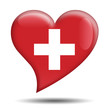 Corazon brillante bandera Suiza