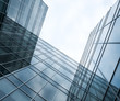 modern glass silhouettes of skyscrapers at night