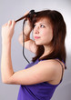Beim Haare glätten Beim Haare glätten