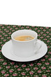 the cup of coffee on the table