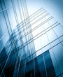 block with real estate of glass skyscraper perspective view