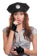 Foto: Beautiful police woman in sexy costume Beautiful police woman in sexy costume