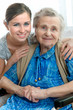 Senior woman with her home caregiver Senior woman with her home caregiver