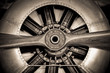vintage propeller aircraft engine closeup