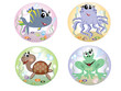 Sea animals,icons, vector