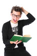 High school pupil is reading a book High school pupil is reading a book