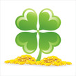 Image : Tr�fles à quatre feuilles poussant dans l\'or