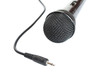 Microphone with black wire isolated on white