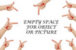 Hands pointing to center - empty space in center