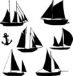 silhouette of sailboats - vector