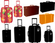 travel bags and suitcase - vector