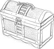 Wooden pirate chest - vector illustration