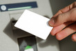 Blank card in the hand