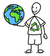Ecologiste tenant la Terre dans une main Ecologiste tenant la Terre dans une main