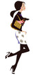 fashion woman with dog in bag