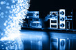 Fiber optics background with lots of light spots