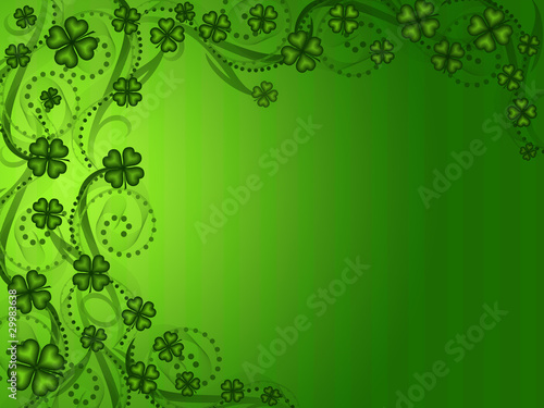 Photo: Lucky Shamrock Four Leaf Clover Background Lucky Shamrock Four Leaf Clover Background