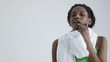 Video: Black woman on fitball in fitness club Black woman on fitball in fitness club