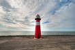 canvas print picture Red and white lighthouse
