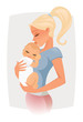 Mom hugs and kiss her baby