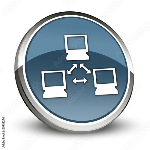 Illustration: Dark Blue 3D Style Icon "Network" Dark Blue 3D Style Icon "Network"