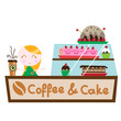 coffee cake shop vector