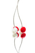 Red earphone Isolaed on white background