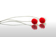 Red earphone Isolaed on white background