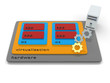 Rendered concept of a server virtualization graphic.
