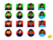 Online support icons set